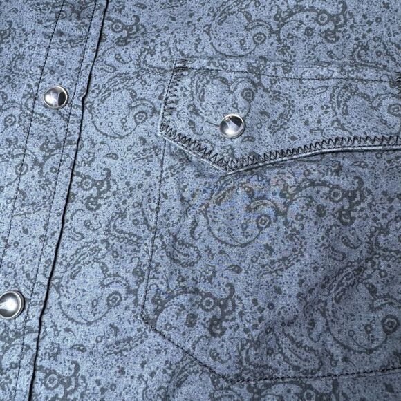 Cody James Shirt Mens 2XL Gray Paisley Western Snap Long Sleeve Cowboy Rodeo - Picture 2 of 15